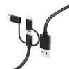 Kép 1/4 - Hama 201536 FIC E3 3in1 micro USB / Type-C / Lightning 1,5m adatkábel