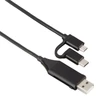 Kép 1/17 - Hama 4 az 1-ben (USB, USB Type-C, micro USB + OTG) 1m fekete adatkábel