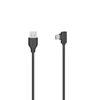 Kép 1/3 - Hama USB 2.0 Type-C - USB A 0,75m fekete derékszögű adatkábel
