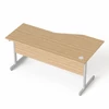 Íróasztal, íves, balos, szürke fémlábbal, 160x80 cm, MAYAH 