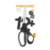Olló, iskolai, 18 cm, FISKARS, csillámos fekete