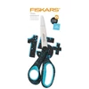 Olló, ifjúsági, 20 cm, balkezes, FISKARS, foltos pávakék