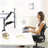 Kép 2/6 - Monitortartó kar, két monitorhoz, FELLOWES, "Platinum Series™ Dual Stacking", fekete