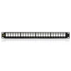 Kép 2/2 - KE-Line Patch panel 1U, fekete, üres, 24 db keystone jack számára