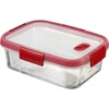 Kép 1/2 - Ételtartó, szögletes, üveg, 0,9 l, CURVER "Smart Cook", piros