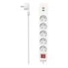 Kép 3/4 - Hama 223186 +USB C+USB A, 18 W, PD/QC 1,4 m fehér 5-as kapcsolós elosztó