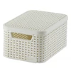 Kép 2/2 - Rattan hatású kosár tetővel, 6l, törtfehér, CURVER "Style S"