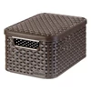 Kép 2/2 - Rattan hatású kosár tetővel, 6l, barna, CURVER, "Style S"