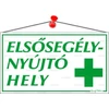 Piktogram Elsősegélynyújtó hely (fehér alapon zöld)