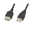 Kép 1/2 - Lanberg 1,8m USB-A 2.0 apa - anya fekete kábel