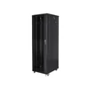 Kép 2/4 - Lanberg FF01-6042-12B 19" 42U SZÉL:600 MÉLY:1000 MAG:2047 lapraszerelt üvegajtós fekete rack szekrény