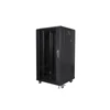 Kép 1/5 - Lanberg FF01-6622-12B 19" 22U SZÉL:600 MÉLY:600 MAG:1159 lapraszerelt üvegajtós fekete rack szekrény