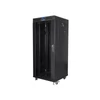 Kép 2/5 - Lanberg FF01-6627-12BL 19" 27U SZÉL:600 MÉLY:600 MAG:1431 lapraszerelt üvegajtós fekete rack szekrény