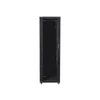 Kép 1/6 - Lanberg FF01-6642-12B 19" 42U SZÉL:600 MÉLY:600 MAG:2047 lapraszerelt üvegajtós fekete rack szekrény