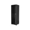 Kép 3/6 - Lanberg FF01-6642-12B 19" 42U SZÉL:600 MÉLY:600 MAG:2047 lapraszerelt üvegajtós fekete rack szekrény