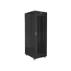 Kép 3/5 - Lanberg FF01-8027-23BL 19" 27U SZÉL:800 MÉLY:1000 MAG:1438 lapraszerelt hálós fémajtós fekete rack szekrény