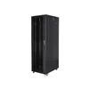 Kép 2/5 - Lanberg FF01-8042-12B 19" 42U SZÉL:800 MÉLY:1000 MAG:2047 lapraszerelt üvegajtós fekete rack szekrény