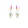 Kép 2/4 - Lanberg FO-LULU-MD41-0100-VT duplex optikai patch kábel 4xLC/UPC csatlakozóval, 50/125 LSZH OM4, 10m