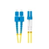 Kép 2/3 - Lanberg FO-SULU-SD11-0010-YE duplex optikai patch kábel 2xSC/UPC + 2LC/UPC csatlakozóval, duplex 9/125 LSZH, 1m