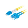 Kép 1/3 - Lanberg FO-SULU-SD11-0010-YE duplex optikai patch kábel 2xSC/UPC + 2LC/UPC csatlakozóval, duplex 9/125 LSZH, 1m