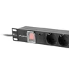 Kép 3/4 - Lanberg PDU-07F-0200-IEC-BK 2m vezetékkel 19"/1U 7xShucko aljzat C14 csatlakozóvéggel fekete elosztósor kapcsolóval