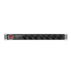 Kép 1/4 - Lanberg PDU-PRO-07F-0200-BK 2m vezeték 19"/1U 7xShucko aljzat Unischuko csatlakozóvéggel fekete elosztósor kapcsolóval