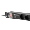 Kép 3/4 - Lanberg PDU-PRO-07F-0200-BK 2m vezeték 19"/1U 7xShucko aljzat Unischuko csatlakozóvéggel fekete elosztósor kapcsolóval