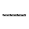Kép 1/4 - Lanberg PPS6-1024-B 19"/1U 24port Cat6 FTP árnyékolt fekete patch panel