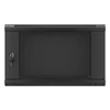 Kép 1/28 - Lanberg WF01-6406-10B 19" 6U SZÉL:600 MÉLY:450 MAG:379 lapraszerelt üvegajtós fekete fali rack szekrény