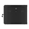 Kép 7/28 - Lanberg WF01-6406-10B 19" 6U SZÉL:600 MÉLY:450 MAG:379 lapraszerelt üvegajtós fekete fali rack szekrény