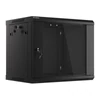 Kép 2/15 - Lanberg WF01-6409-10B 19" 9U SZÉL:600 MÉLY:450 MAG:512 lapraszerelt üvegajtós fekete fali rack szekrény