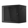 Kép 3/15 - Lanberg WF01-6409-10B 19" 9U SZÉL:600 MÉLY:450 MAG:512 lapraszerelt üvegajtós fekete fali rack szekrény
