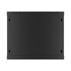 Kép 10/15 - Lanberg WF01-6409-10B 19" 9U SZÉL:600 MÉLY:450 MAG:512 lapraszerelt üvegajtós fekete fali rack szekrény