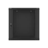 Kép 1/15 - Lanberg WF01-6412-10B 19" 12U SZÉL:600 MÉLY:450 MAG:640 lapraszerelt üvegajtós fekete fali rack szekrény