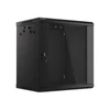 Kép 2/15 - Lanberg WF01-6412-10B 19" 12U SZÉL:600 MÉLY:450 MAG:640 lapraszerelt üvegajtós fekete fali rack szekrény