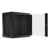 Kép 4/15 - Lanberg WF01-6412-10B 19" 12U SZÉL:600 MÉLY:450 MAG:640 lapraszerelt üvegajtós fekete fali rack szekrény