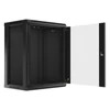 Kép 4/15 - Lanberg WF01-6415-10B 19" 15U SZÉL:600 MÉLY:450 MAG:774 lapraszerelt üvegajtós fekete fali rack szekrény