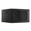Kép 2/27 - Lanberg WF01-6606-10B 19" 6U SZÉL:600 MÉLY:600 MAG:379 lapraszerelt üvegajtós fekete fali rack szekrény