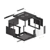 Kép 15/27 - Lanberg WF01-6606-10B 19" 6U SZÉL:600 MÉLY:600 MAG:379 lapraszerelt üvegajtós fekete fali rack szekrény