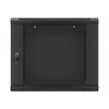 Kép 1/15 - Lanberg WF01-6609-10B 19" 9U SZÉL:600 MÉLY:600 MAG:512 lapraszerelt üvegajtós fekete fali rack szekrény