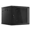 Kép 2/15 - Lanberg WF01-6609-10B 19" 9U SZÉL:600 MÉLY:600 MAG:512 lapraszerelt üvegajtós fekete fali rack szekrény