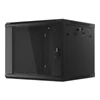 Kép 3/15 - Lanberg WF01-6609-10B 19" 9U SZÉL:600 MÉLY:600 MAG:512 lapraszerelt üvegajtós fekete fali rack szekrény