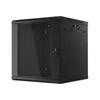 Kép 3/15 - Lanberg WF01-6612-10B 19" 12U SZÉL:600 MÉLY:600 MAG:640 lapraszerelt üvegajtós fekete fali rack szekrény
