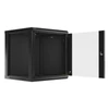 Kép 4/15 - Lanberg WF01-6612-10B 19" 12U SZÉL:600 MÉLY:600 MAG:640 lapraszerelt üvegajtós fekete fali rack szekrény