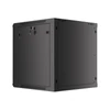 Kép 9/15 - Lanberg WF01-6612-10B 19" 12U SZÉL:600 MÉLY:600 MAG:640 lapraszerelt üvegajtós fekete fali rack szekrény