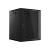 Kép 2/26 - Lanberg WF01-6615-10B 19" 15U SZÉL:600 MÉLY:600 MAG:774 lapraszerelt üvegajtós fekete fali rack szekrény