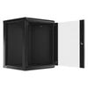 Kép 4/26 - Lanberg WF01-6615-10B 19" 15U SZÉL:600 MÉLY:600 MAG:774 lapraszerelt üvegajtós fekete fali rack szekrény