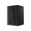 Kép 3/28 - Lanberg WF01-6618-10B 19" 18U SZÉL:600 MÉLY:600 MAG:907 lapraszerelt üvegajtós fekete fali rack szekrény