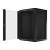 Kép 5/28 - Lanberg WF01-6618-10B 19" 18U SZÉL:600 MÉLY:600 MAG:907 lapraszerelt üvegajtós fekete fali rack szekrény