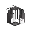Kép 15/28 - Lanberg WF01-6618-10B 19" 18U SZÉL:600 MÉLY:600 MAG:907 lapraszerelt üvegajtós fekete fali rack szekrény